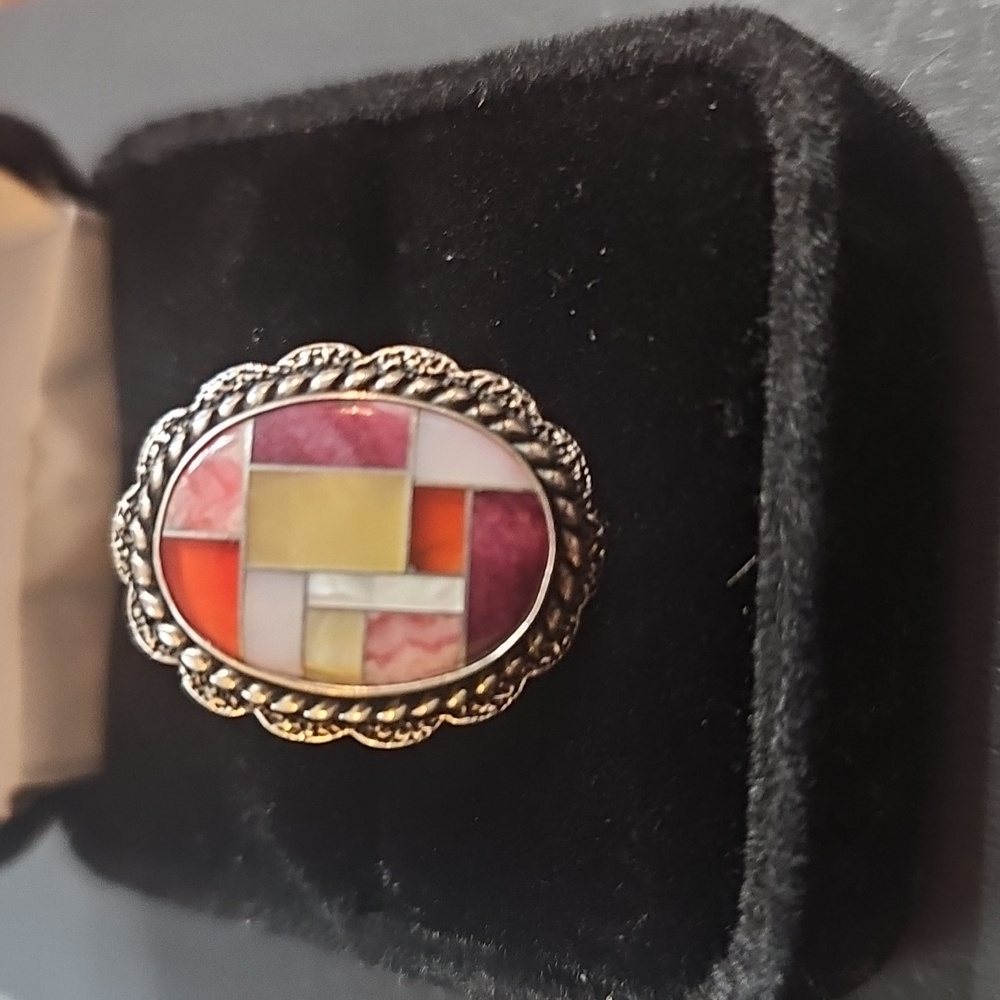 Carolyn Pollack Relios Sterling Silver Mother of Pearl Agate Multi-Stone Inlay 7